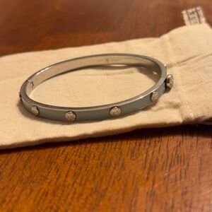 Tory Burch Miller Stud hinge bracelet - baby blue and silver